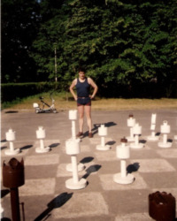 Partyjka szachów parkowych, wczasy - Unieście 2005 r.
